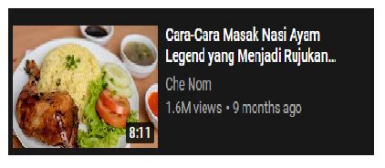 2 helai daun pandan (disimpul). Nasi Ayam Paling Sedap Dan Menjadi Dengan Resepi Che Nom ...