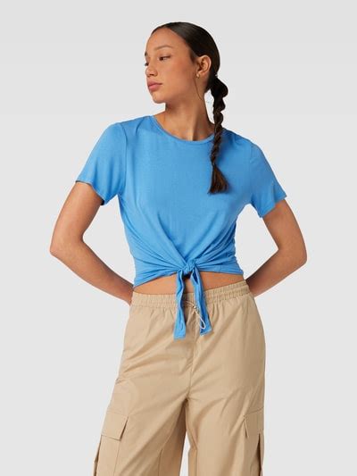 Pieces T Shirt Mit Knotendetail Modell Neora Bleu Online Kaufen