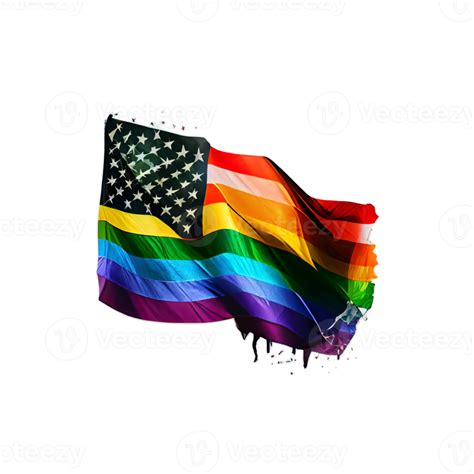 Free Usa Lgbtq Flag Illustration With Transparent Background Ai