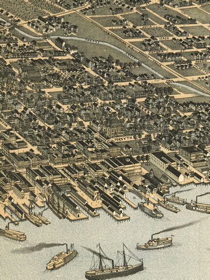 1893 Jacksonville Florida Vintage Old Panoramic City Map 24x32 Ebay