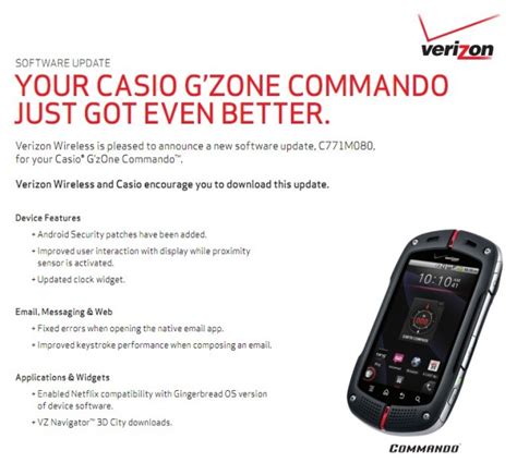 Verizons Rugged Beast The Casio Commando Receives Update