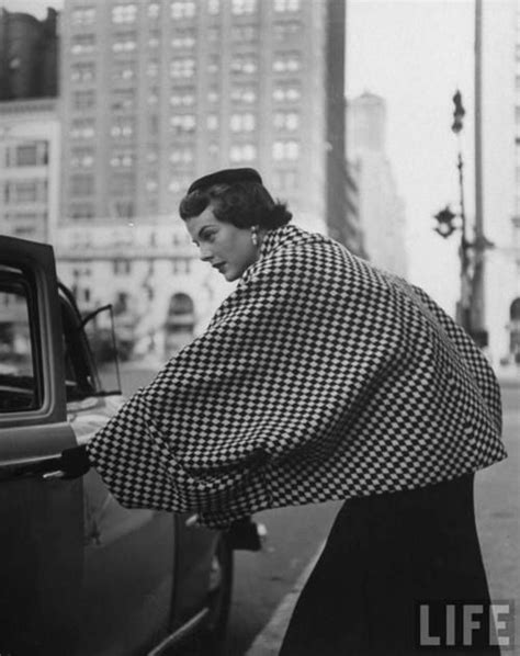 Model In A Checked Cape New York City 1950s Photo By Nina Leen