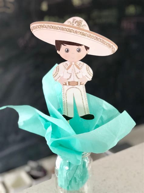 Charro Centerpiece Picks Baptism Party Ready In 48 Hours Etsy
