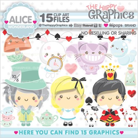 Alice In Wonderland Clipart Alice Commercial Use Alice Etsy Canada