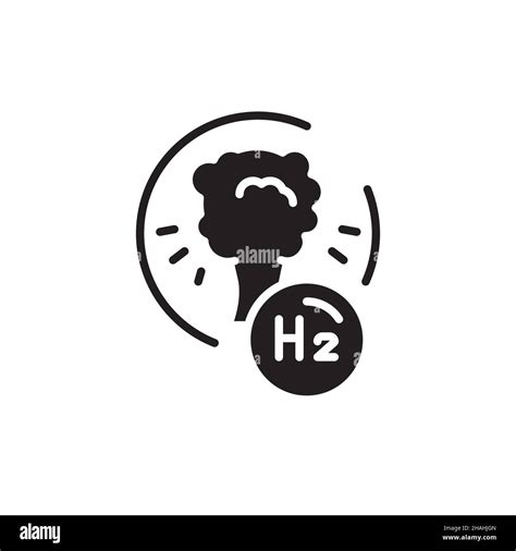 Blue H2 Color Line Icon Hydrogen Energy Isolated Vector Element