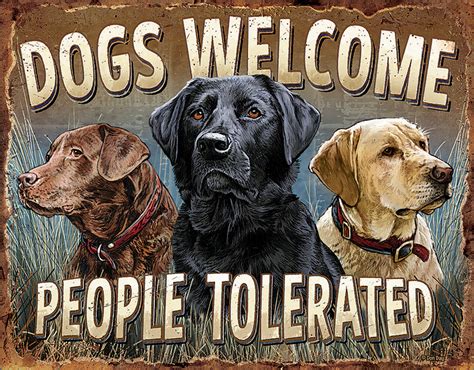 Tsn2279 Tin Signs Dogs Welcome Sign