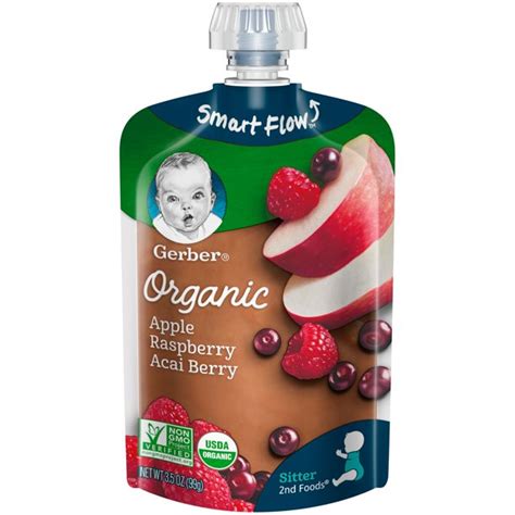 All our recipes are made with fruits and veggies that meet gerber high quality standards. Gerber Organic Stage 2, Apple Raspberry Acai Berry Baby ...