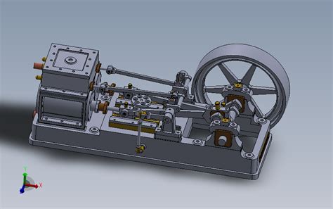 发动机2 Cylinder Horizontal Steam Enginesolidworks 2015模型图纸下载 懒石网