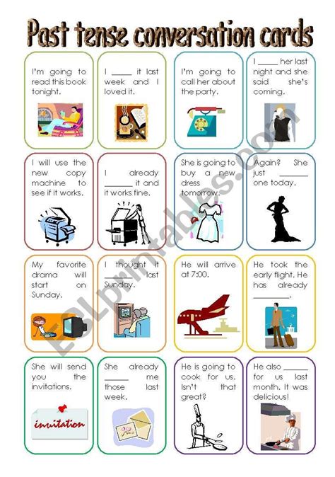 Past Simple Speaking Cards Easy English Fdd