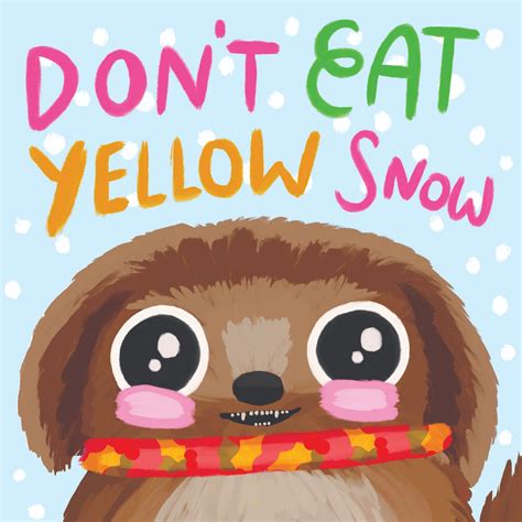 Yellow Snow Dog Christmas Card Boomf