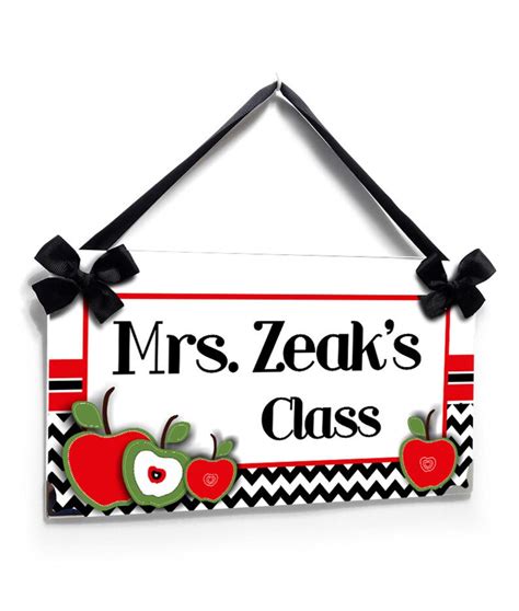 Personalized Teacher Classroom Door Sign White And Black Etsy