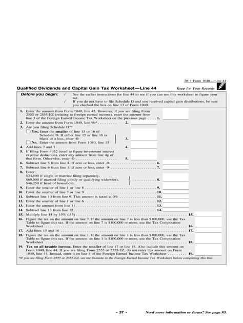 42 1040 Qualified Dividends And Capital Gains Worksheet Worksheet Works