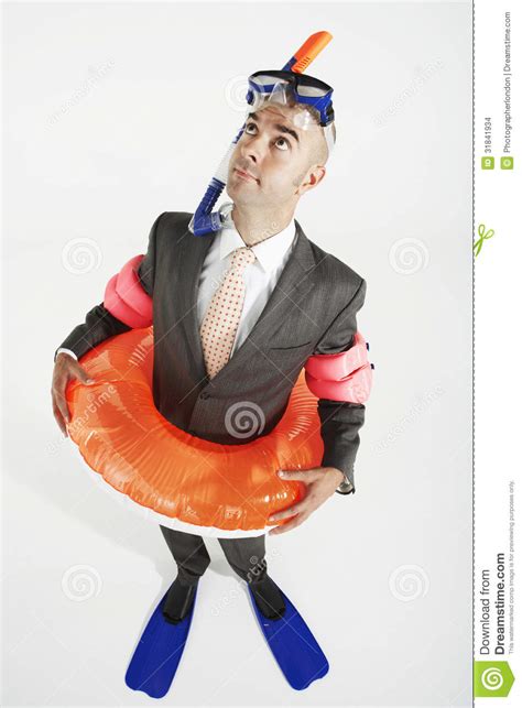 Businessman With Swimming Gear Stock Photo Image Of Professional