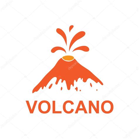 Erupción De Un Volcán Vector Logo — Archivo Imágenes Vectoriales
