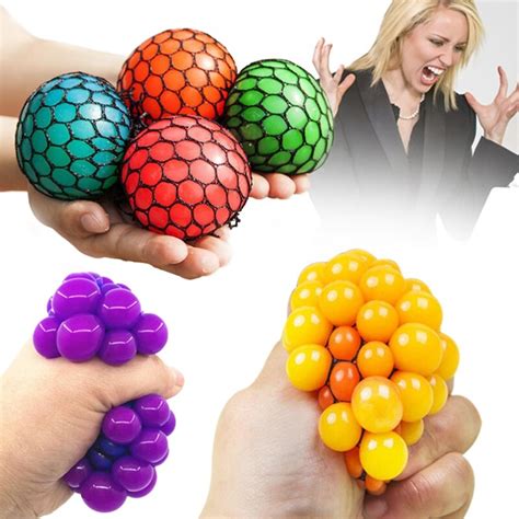 Colorful Squeeze Toys Mesh Ball Grape Squeeze Toy Grapes Anti Stress