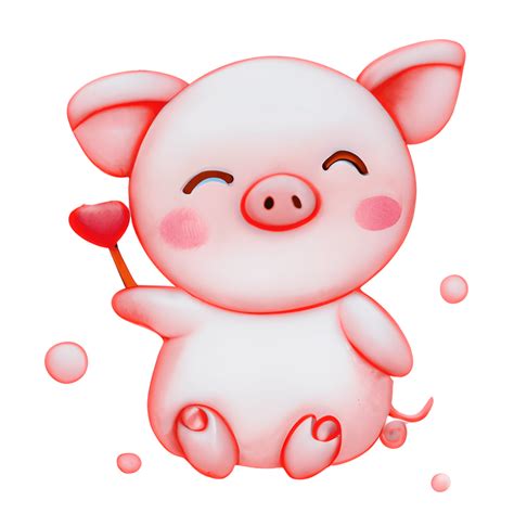 Cute Kawaii Baby Pig Valentines Day 8k · Creative Fabrica