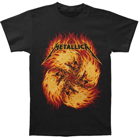 Metallica Metallica Men S Flame Skulls Slim Fit T Shirt X Small Black Walmart Com Walmart Com
