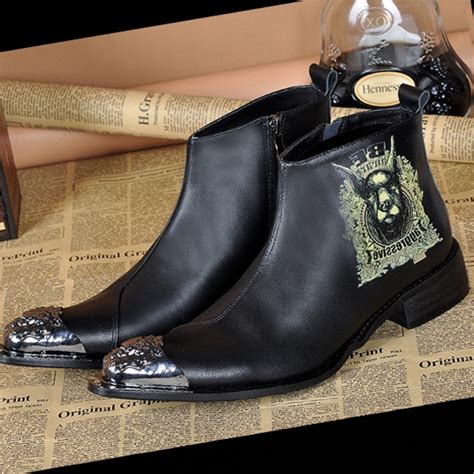 Christia Bella Brand Italian Men Dress Boots Genuine Leather Business
