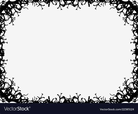 Halloween Frame October 31st Scary Branch Borders Vector Image