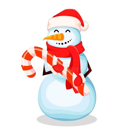 Cute Snowman Funny Cartoon Character Stock Vector Illustration Of
