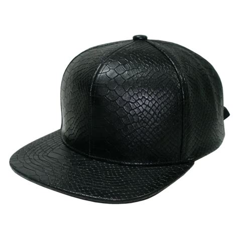 Best Quality Snakeskin Leather Strapback Baseball Cap Fashion