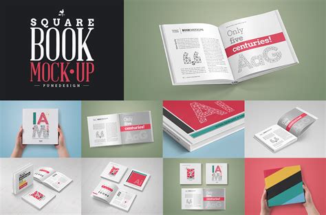 Square Book Mock Up Set ~ Product Mockups On Creative Market