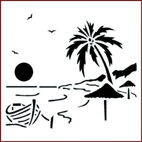 St Tropical Sunset Stencils Stencil Crafts Stencil Painting