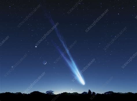 Comet In The Night Sky Artwork Stock Image C0023159 Science