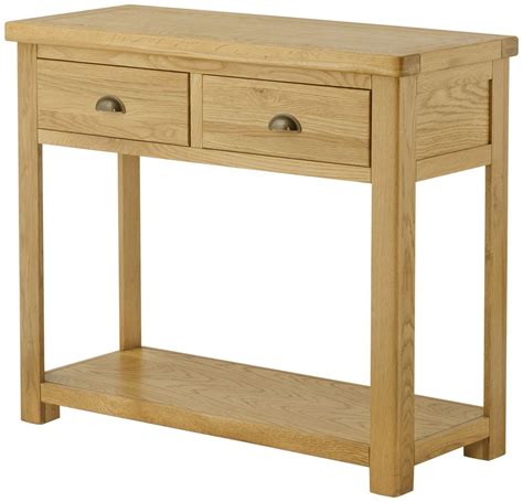 Portland 2 Drawer Console Table Oak Eyres Furniture