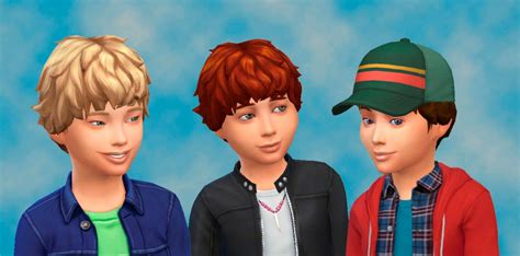 Sims 4 Hairs ~ Mystufforigin Curly Hair For Boys