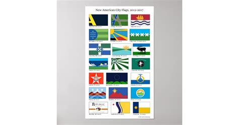New American City Flags 2012 2017 85 X 14 In Poster