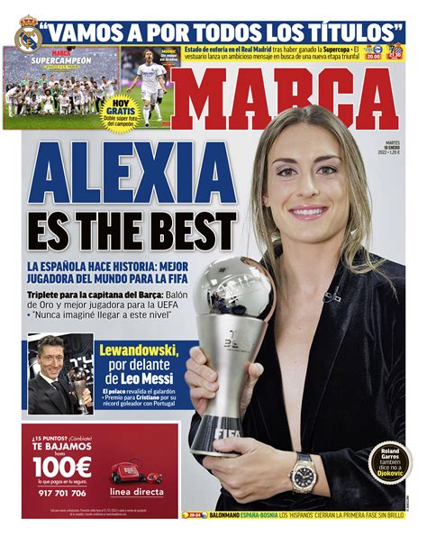 La Portada Del Periódico Marca Martes 18 De Enero Del 2022 Alexia Es The Best