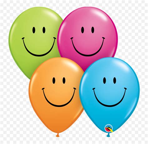 Qualatex 11 Assorted Smile Face Latex Balloons Hip Hip Hooray