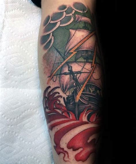 This tattoo confirms the fact that it rains in heaven too. 60 Thunderstorm Tattoo Designs For Men - Weather Ink Ideas