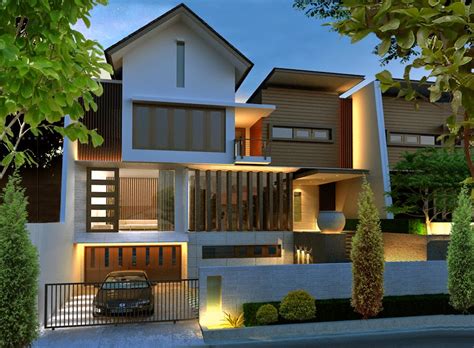 desain rumah minimalis mewah  modern  lantai contoh