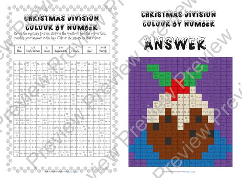 Christmas maths: division colour by number | Teaching Resources