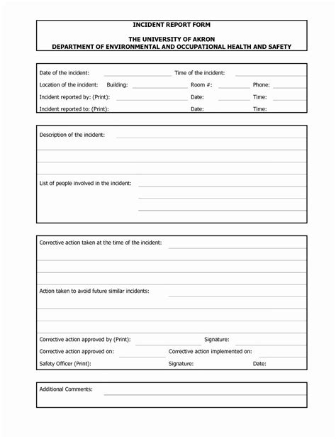 Vehicle Accident Report Form Template Free Vehicle Uoi