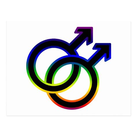rainbow male homosexual symbol postcard