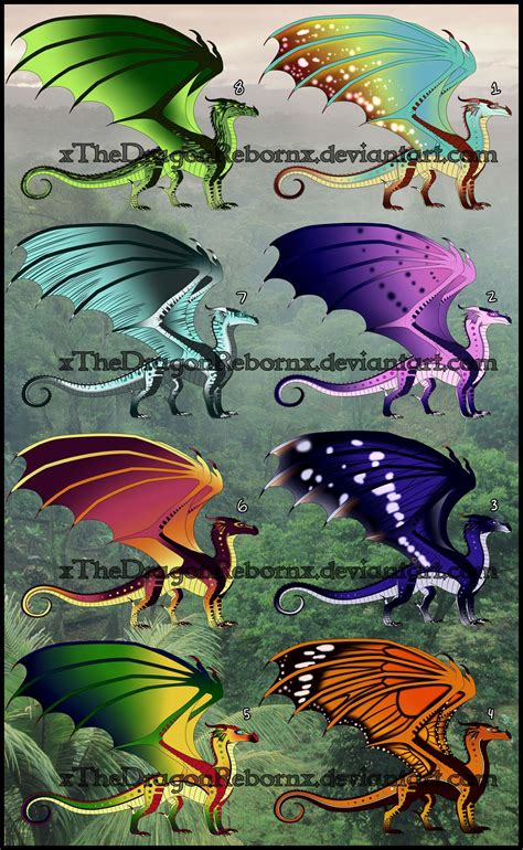 Rainwing Adopt 3 4 17 [all Sold] By Xthedragonrebornx On Deviantart In 2020 Wings Of Fire