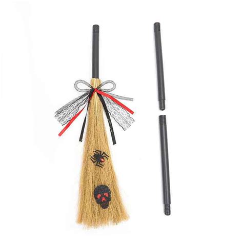 Lamuusaa Halloween Witch Broom Straw Witch Broomstick Cosplay Broom