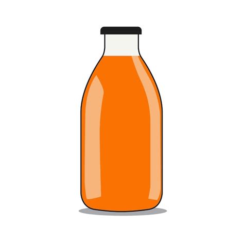 Jugo De Naranja Botella Bebida Illustratioin Vector Diseño Vector Premium