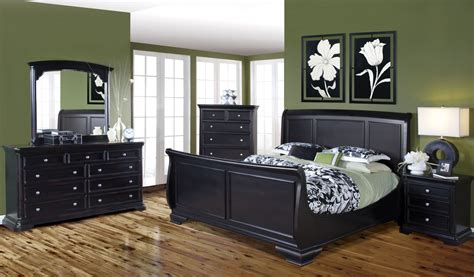 Maryhill Rubbed Black Sleigh Bedroom Set From New Classics