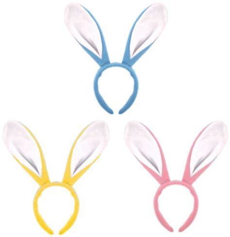 Bunny Ear Headband 3 Colours Rabbit Costume Fancy Dress Easter Ebay