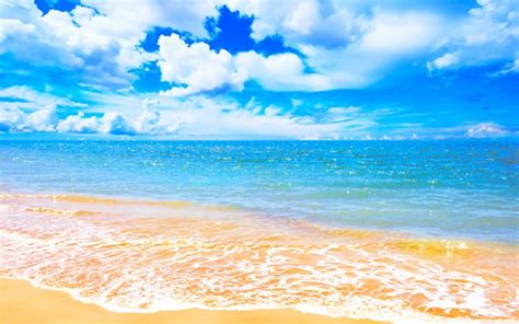 Horizon Sky Wave Blue Sea Tropical Pastel Beach