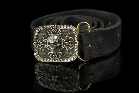 Skull Belt Buckle Silver Skull Belt Brass Belt Buckle Gothic Etsy