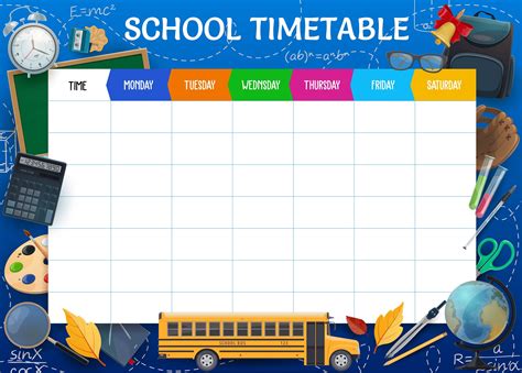 English Wizard Online Printable Timetable With Different Designs