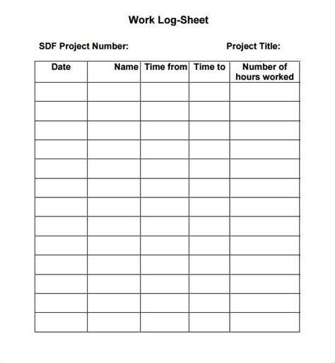 100 + free printable professional logs prepared in ms word and pdf templates. 5 Log Sheet Templates - formats, Examples in Word Excel