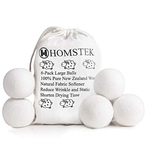 wool dryer balls by homstek 6 pack xl size premium reusable natural fabric softener reduce