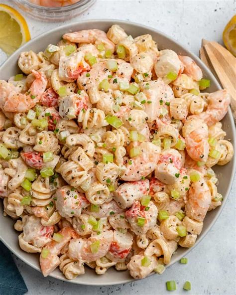 Healthy Creamy Shrimp Pasta Salad Healthy Fitness Meals