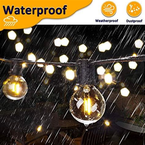 Mlambert 50ft G40 Led Globe Patio String Lights With 54 Led Clear Bulbs